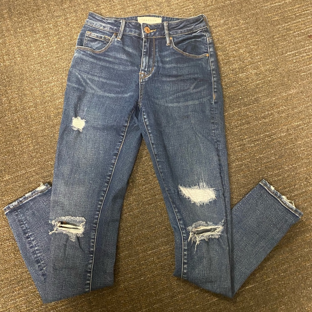 Pacsun High Rise Skinniest Distressed Jeans